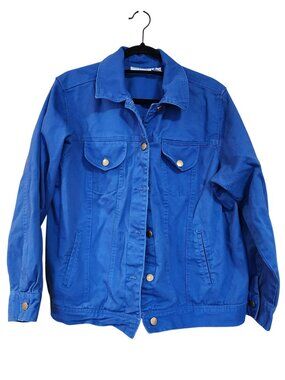 Vintage Jessica London Blue Denim Jean Jacket Y2K Denim Sky Blue Denim Coat Size